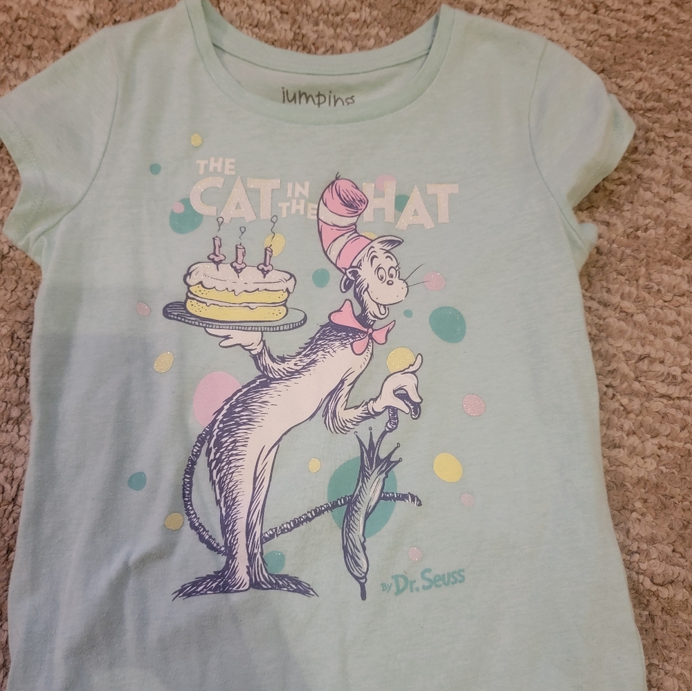 Girls cat in the hat shirt